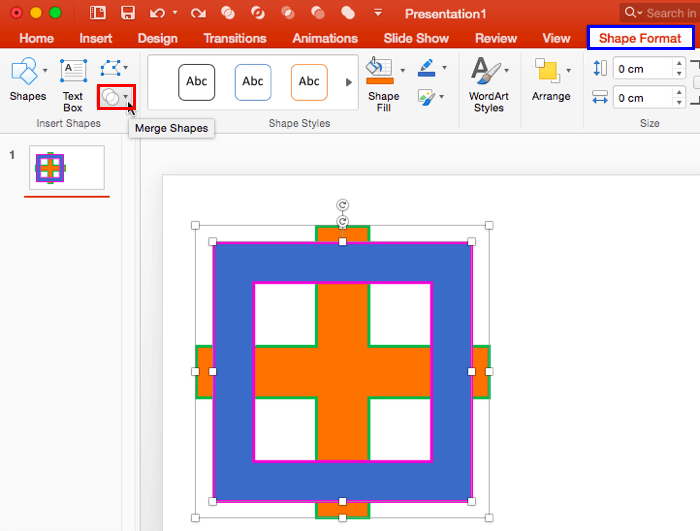 how to merge shapes in powerpoint 2011 for mac